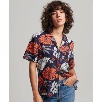 Camisa Superdry Mujer Logotipo Playa Marino