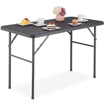 Portable Grey Metal & Plastic Angular Table – 74×118×60 cm