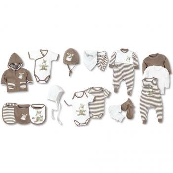 Braune Baby‑Ausrüstung – 17‑teiliges Erstauswahl-Set