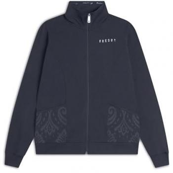 Felpa Freddy Blu Navy con Collo Alto e Fiori