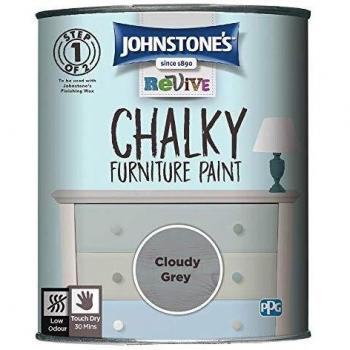 Johnstone's Chalky Finish Furniture Paint, Cloud Grey, 750ml