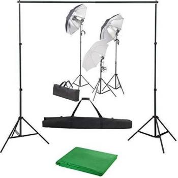 Kit de Estudio Fotográfico Día y Noche con Set de Luces y Fondo en colores Negro, Blanco, Verde y más