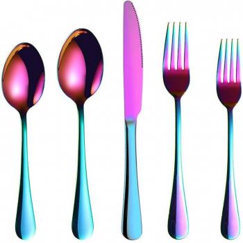 Set de tenedor, cuchara y cuchillo de acero inoxidable