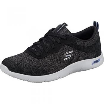 Skechers Women's Arch Fit Refine Black Lace-Up Trainers