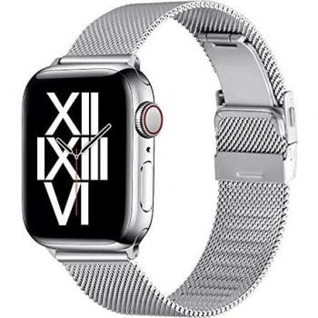 AFEKYY Compatible Stainless Steel Band for Apple Watch 40mm, Silver