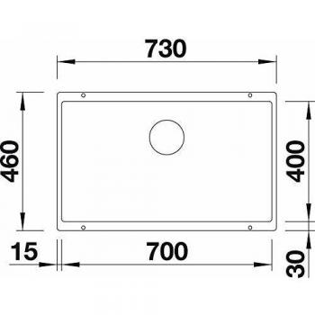 Lavello in silgranit Blanco Subline 700-U 73x46 cm