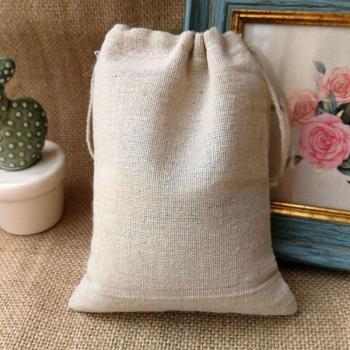 Drawstring Jewelry Pouches 6x8 Cotton Linen Set of 50