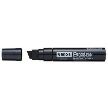 Pentel N50XL Permanent Marker Jumbo Chisel Tip 17mm Line Black Pack 6