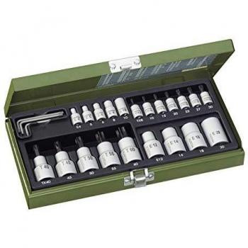 Proxxon 23102 Coffret clés à douille Torx 24 pièces 1/2 et 1/4