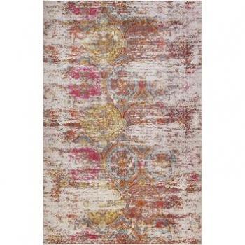 Tapis Rose Paillette Vintage Usé