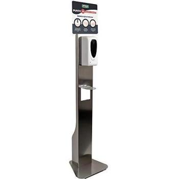 Piantana per dispenser automatico di gel mani in acciaio INOX con sensore a fotocellula