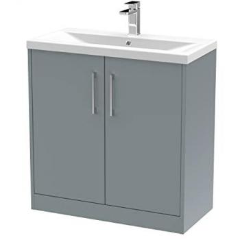 Juno Coastal Grey 800mm Modern Bathroom Vanity Unit with 40mm Profile Basin