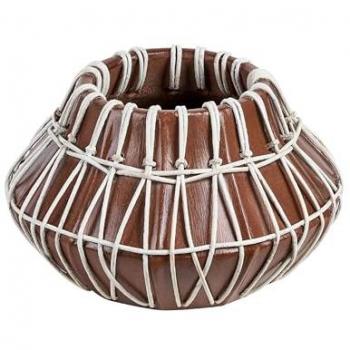 Vaso Decorativo in Terracotta Marrone per Fiori Secchi e Artificiali Stile Naturale