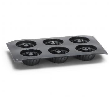 Patisse 19191 Negro Inoxidable – Moldes de 6 Savarines en Silicona