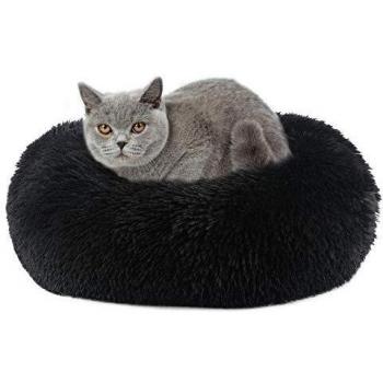 Vanansa Tierkuscheldecke: Donut‑Bett 50 cm – Schwarz
