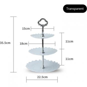 Assiette à dessert 3 niveaux en plastique