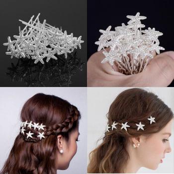 Starfish Crystal Rhinestone Hair Clip Set