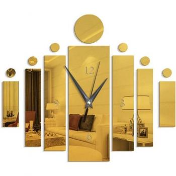 Miroir Géométrique Horloge Décor Mural