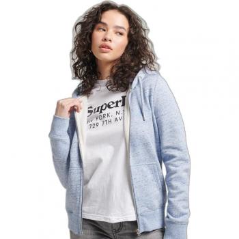 Superdry La Blue Marl Vintage Logo Emb Full Zip Sweat