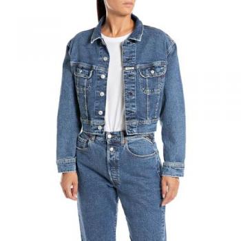 Blouson coupe décontractée en denim moyen
