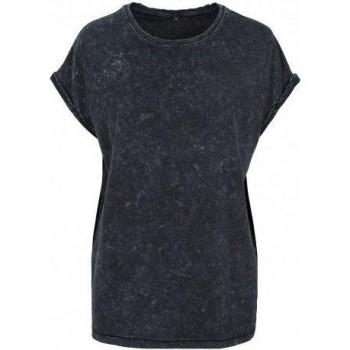 Build Your Brand Ladies Acid Wash Extended Shoulder Shirt