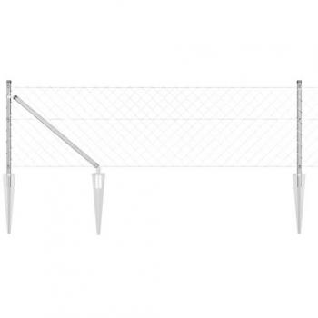Poste de Valla VidaXL 25 × 0,4 m Malla 60 × 60 mm (Acero Plateado)