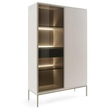 Vitrine Laval LED 104 × 166 × 39 cm – Teinte Cachemire
