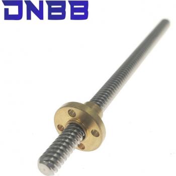 CNC 3D Printer T8 Lead Screw 2mm Pitch 8mm Diameter 304 Steel Length 300mm with Brass Nut