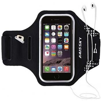 Fascia da Braccio Sportiva con Sistema di Fissaggio Chiave e Luci a LED per iPhone X/XS/XR 8 Plus/7 Plus e Samsung S8+ S7 Edge
