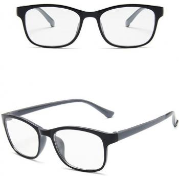 Black and Red Square Clear Glasses for Women