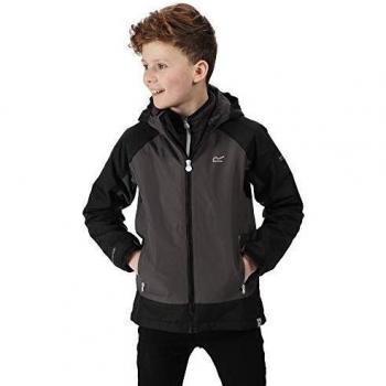 Regatta Veste technique junior à capuche HURDLE III imperméable et isolante Thermo-Guard Parka imperméable Enfant Magnet/Black FR : M