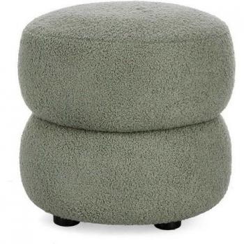 Pouf Vert Arrondi en Bouclette 41 cm