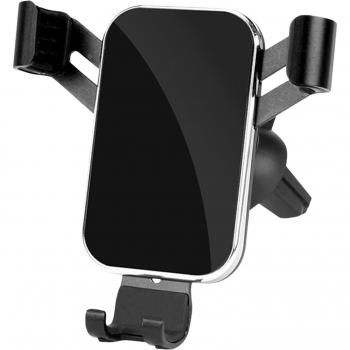 Soporte para teléfono en coche, adaptador de ventilación, ranura para CD, para iPhone y Samsung, construcción metálica con gravedad