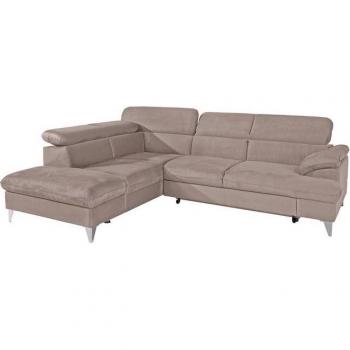 Polstergarnitur COTTA Caluso L‑Form – 256 cm Breite, Bettkasten inklusive