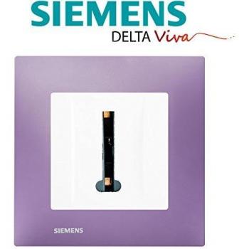 Prise Téléphone Blanc avec Plaque Violet Delta Viva Siemens