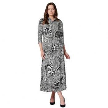 Polka Dot 3/4 Sleeve Shirt Dress by Izabel London