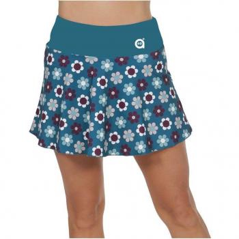 Falda de tenis y pádel Full Flores Petrol A40grados