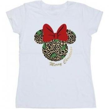Leopardo Minnie Mouse Christmas T-Shirt Longi – Damska