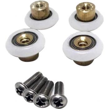 Poleas para puerta corredera de baño 4 Uds 7/8 pulgadas
