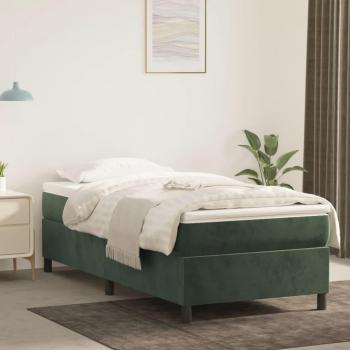 Cadre de lit 80x200 cm velours vert foncé