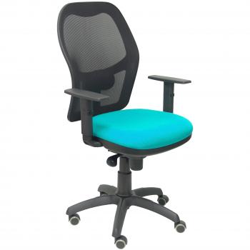 Silla Jorquera malla negra asiento bali verde