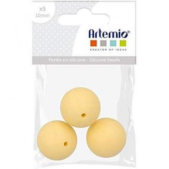 Perles en Silicone 15 mm Jaunes