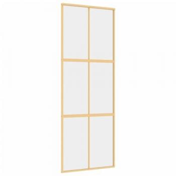 Gold Aluminium Sliding Door 76x205 cm Clear ESG Glass