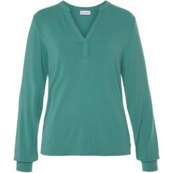 Boysen's V-Shirt, figurumspielend, Langarm, grün