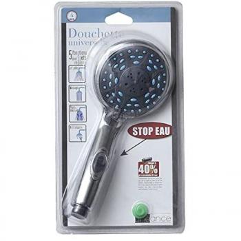 Douchette universelle TENDANCE 3 Jets réglables + Stop eau + Anticalcaire