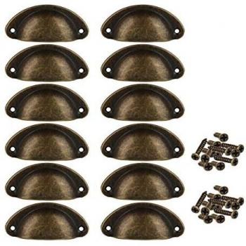 2pcs Bronze Drawer Cup Handle with Screws 8cmx3.5cm