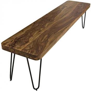 WOHNLING Landhaus-Stil Sitzbank dunkel-braun 120 x 45 x 40 cm