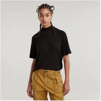 Top Mujer G‑Star Negra con Mangas Cortas – Viscosa D25051‑D703‑6484