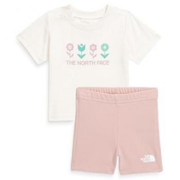 Completo The North Face Baby Cotton Summer Rosa Bianco 6-12
