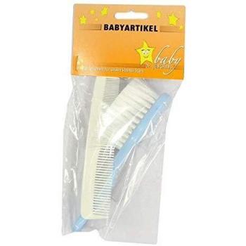 Blaues Baby-Haarbürstenset (Kunststoff/Nylon) – 1 Stück